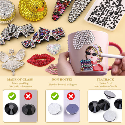5000PCS SS6/2mm Glass Crystal Rhinestones (Clear), Bedazzling Flatback Rhinestones for Crafting DIY Crafts Nail Art Makeup Decoration, Gems Diamond Charms for Tumbler Shoes Clothing Mug
