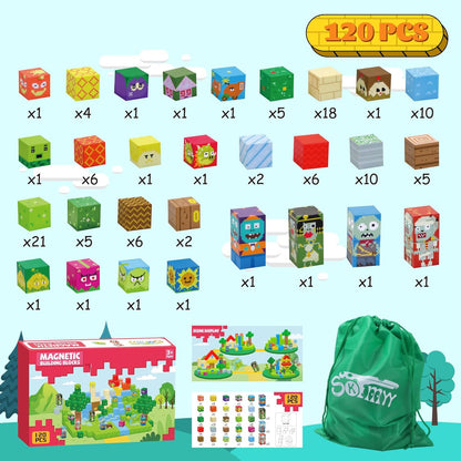 Mini Magnetic Tiles,78PCS Travel Magnetic Tiles Set with Iron Box,Portable Building Blocks for Kids Ages 3+,Car Airplane Travel Essentials Kids Toy,Creative STEM Toys Birthday Gift for Boys & Girls