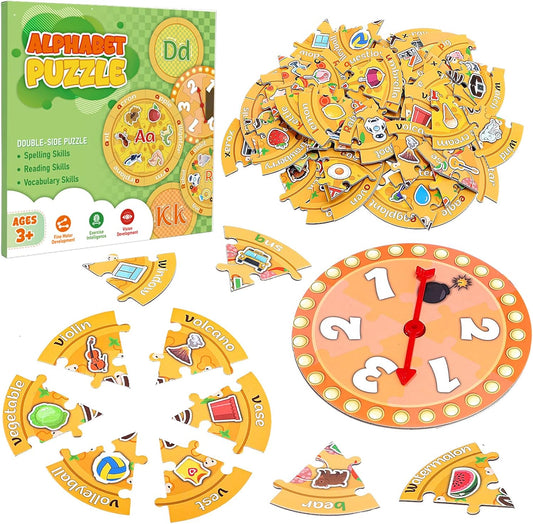 Alphabet Pizza Puzzles, 156 Common Sight Words 1 Number Puzzle, Learning Phonics Games, ABC Learning Puzzles for Kids Aged 3-5 Kindergarten Preschool Education Boys Girls Gifts