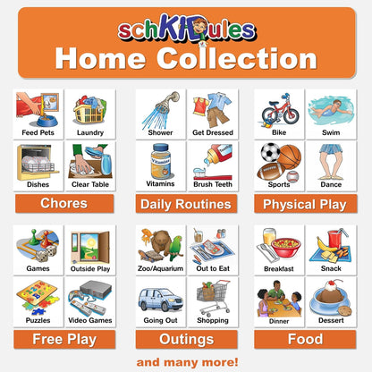 Kids Visual Schedule Magnets and Headings: SchKIDules 93Pc Home Collection for Daily Routines, Chores, Executive Functioning, Behavioral Supports, Communication-Good for Toddlers, ADHD, Autism