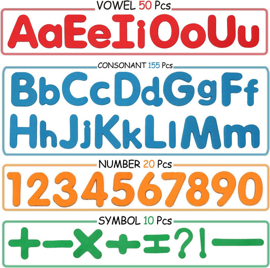 235 Pcs Magnetic Letter Number with Magnet Board, 2 Erasable Magnetic Pen and Storage Box, Foam ABC Alphabet Gift for Refrigerator Fridge, Classroom Toy for Toddler Kid Child Spelling & Learning Game