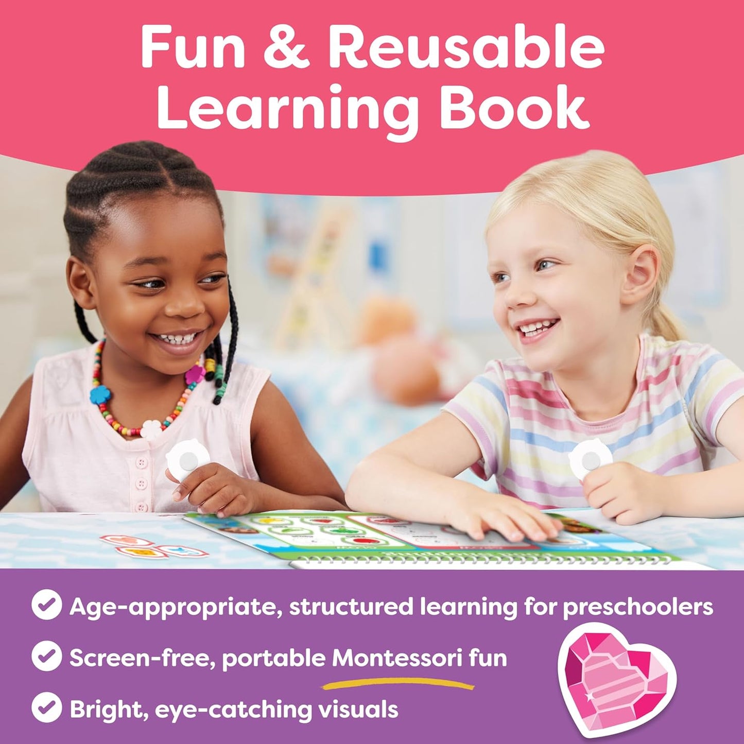 Montessori Preschool Busy Book for Toddlers Ages 3 and Up - Preassembled - Preschool Learning Activities Montessori Educational Toys - Gifts for 3 Year Old Boys, Toddler Learning Toys Activities