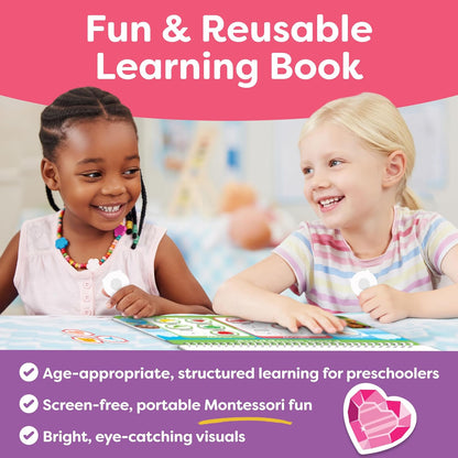 Montessori Preschool Busy Book for Toddlers Ages 3 and Up - Preassembled - Preschool Learning Activities Montessori Educational Toys - Gifts for 3 Year Old Boys, Toddler Learning Toys Activities