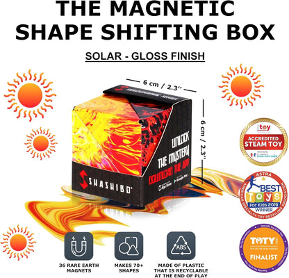 Shashibo Shape Shifting Box - Award-Winning STEM Fidget Toy with Ultra Strong Magnets - Puzzle Cube Transforms Into 100+ Shapes, Perfect Sensory Gift for Kids, Teens, and Adults (Cosmos)