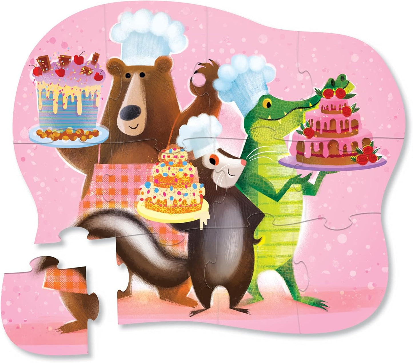 Crocodile Creek 12-Piece Mini Jigsaw Puzzle - Fun Floor Puzzles for Kids Ages 2-4 and Up - Heavy-Duty Shaped Box for Storage - Fire Truck - 12" x 9" Finished