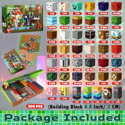GraceDuck 300 PCS Magnetic Blocks - Magnetic Building Blocks, Stacking Magnets for Kids, Sensory Toy for STEM Montessori Sensory Toys for Kids 3+ Boys and Girls Christmas Birthday Gifts