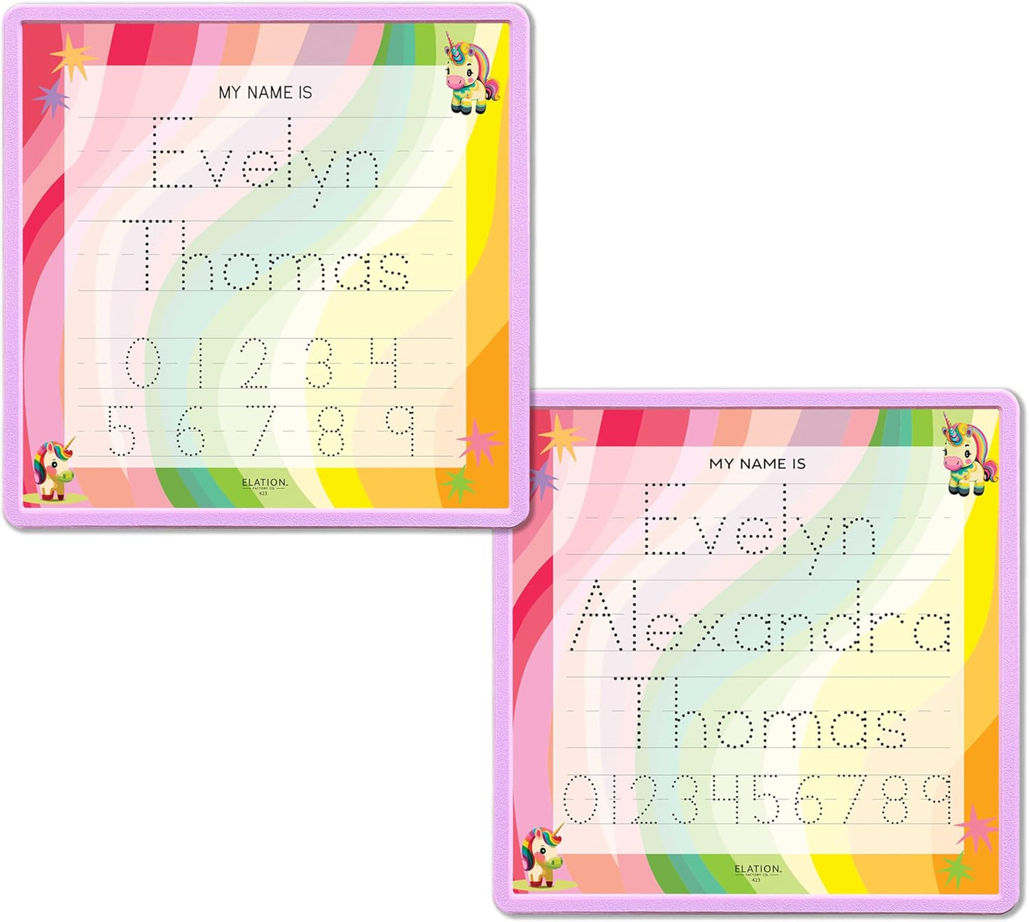 Kid's Name Tracing Board | Dry Erase Letter Tracing | Reusable Name Alphabet Tracing| Number Tracing | Personalized | Baby Unicorn Theme