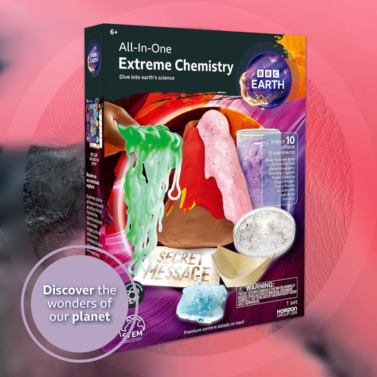 BBC Earth All-in-One Extreme Chemistry - Conduct 10 Science Experiments Including Color Science, Erupting Volcano, Acid & Base Chemistry, Learning & Education Toys for Kids 6-8