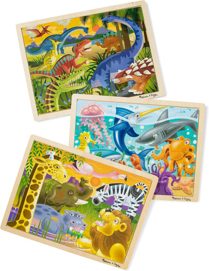 Melissa & Doug Under The Sea Ocean Animals Wooden Jigsaw Puzzle with Storage Tray (24 pcs)