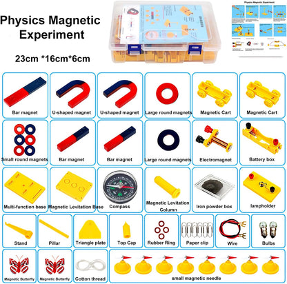 EXBEPE Large Science Lab Magnet Kit Physics Electromagnet Experiment Set for School Education Science Experiment Tools Teacher Supply