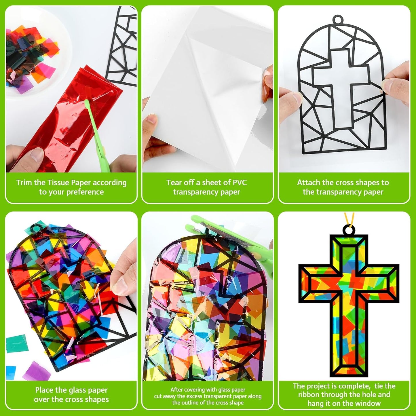 Lonfliness 32 Sets Solar System Suncatchers Crafts Kit DIY Outer Space Window Stained Glass Effect Paper Planet Home School Classroom Decoration Art Craft Creative Activity Project Gift Favor