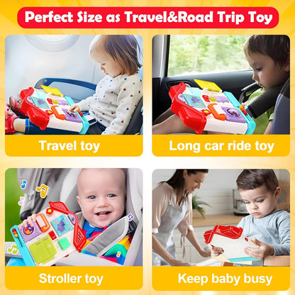 Montessori Busy Board Sensory Toys for Toddlers 1-3, Activity Music & LED Light Up Montessori Toys for 2+ Year Old, Travel Toys for 2 Year Old Boys & Girls, 2025