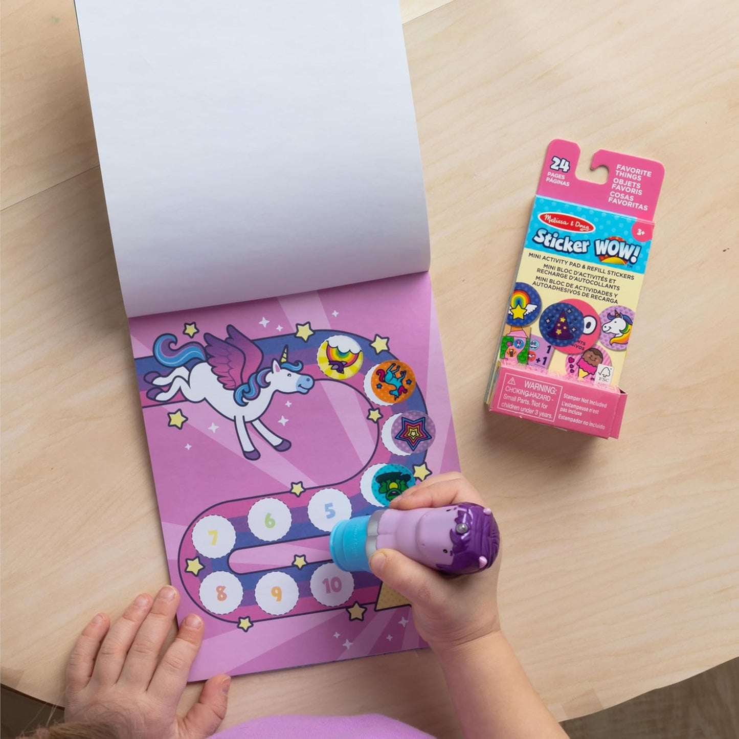 Melissa & Doug Sticker Wow!™ Sticker Stamper and 24-Page Activity Pad, 300 Stickers, Arts and Crafts Fidget Toy Collectible Character – Dinosaur - for Kids Ages 3+ - FSC Certified