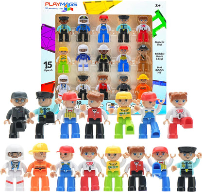 Playmags Magnetic Tiles for Kids 100-Piece Set, STEM Educational Building Blocks Toys for Kids, Includes Click-in ABC Learning Tiles, Gift for Boys & Girls, Add on Magnetic Figures, Car Set Available