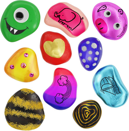 Dan&Darci Rock Painting Kit for Kids - Arts and Crafts for Girls & Boys Ages 6-12 - Craft Kits Art Set - Supplies for Rocks Paint - Best Tween Gift Ideas for Kid Activities Age 6 7 8 9 10 11