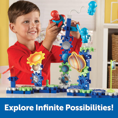Learning Resources Gears! Gears! Gears! Space Explorers Building Set - 77 Pieces, Ages 4+, STEM Activities, Fine Motor Skills, Toddler Explorer Kit, Science and Construction, Boys and Girls Gifts