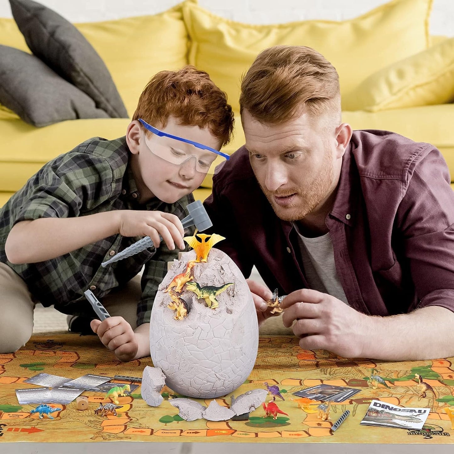 Jumbo Dino Egg Dig Kit, Dinosaur Toys for Kids 5-7, Dinosaur Eggs with 12 Dinosaurs inside, Dino Toy Outdoor Gift with Dinosaur Card, Dinosaur Egg Excavation for Kids Boys Girls Gift 6 and up year old