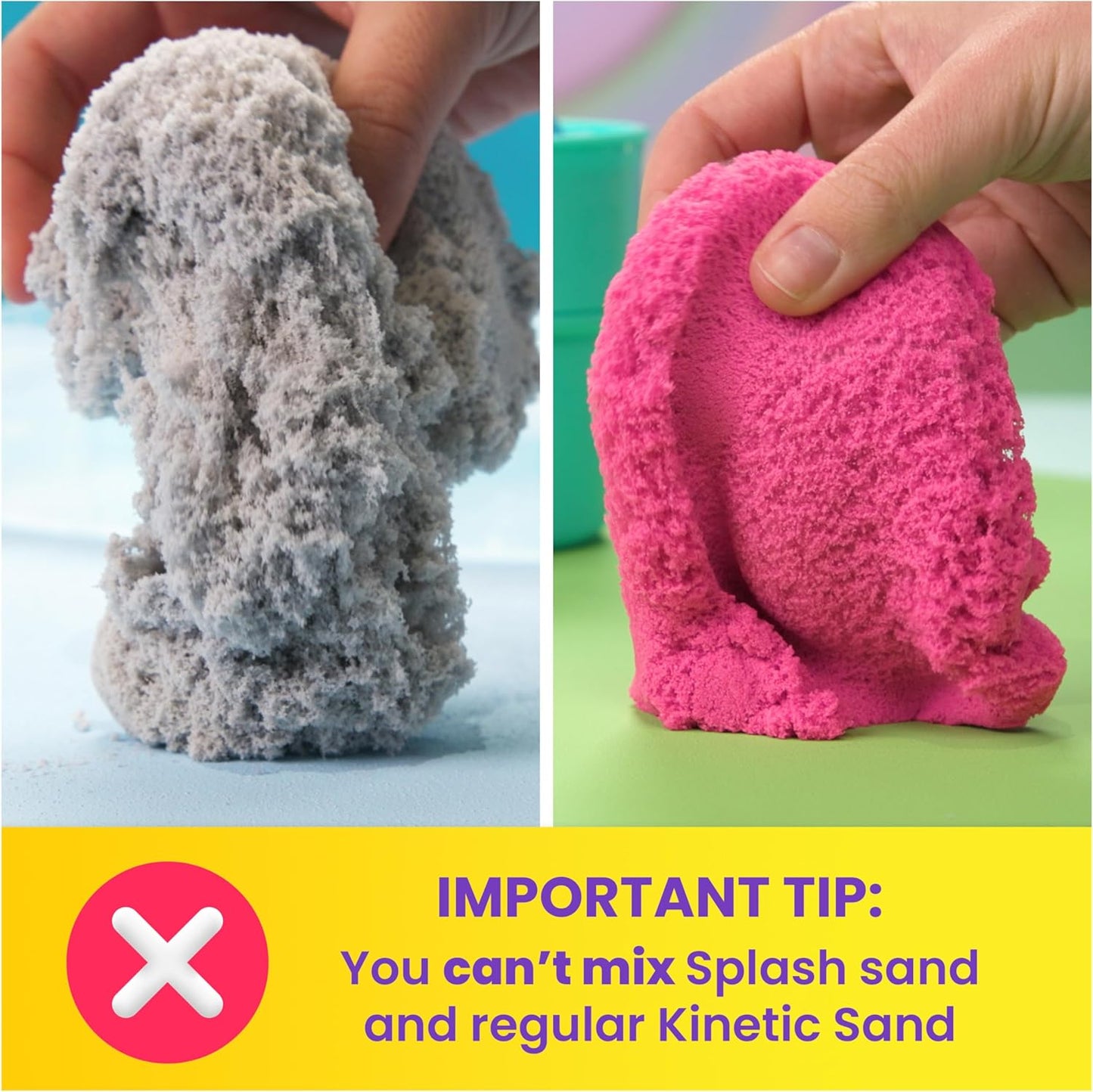Kinetic Sand, Splash Starter Case with 6oz Color-Change Play Sand, 3 Tools & Molds, Reusable Storage, Sensory Toys, Holiday Gifts & Stocking Stuffers for Kids Ages 3 and up