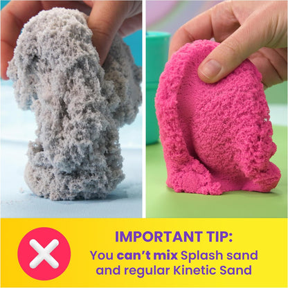 Kinetic Sand, Splash Starter Case with 6oz Color-Change Play Sand, 3 Tools & Molds, Reusable Storage, Sensory Toys, Holiday Gifts & Stocking Stuffers for Kids Ages 3 and up