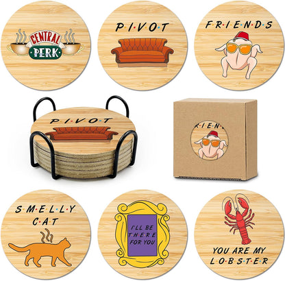 Golden Girls TV Show Merchandise,6 PCS Cork Coasters for Drinks,Funny Set with Coasters Holder,Golden Girls Fans Clean Dirty Dishwasher Magnet,Refrigerator Sign Kitchen Decor Gifts
