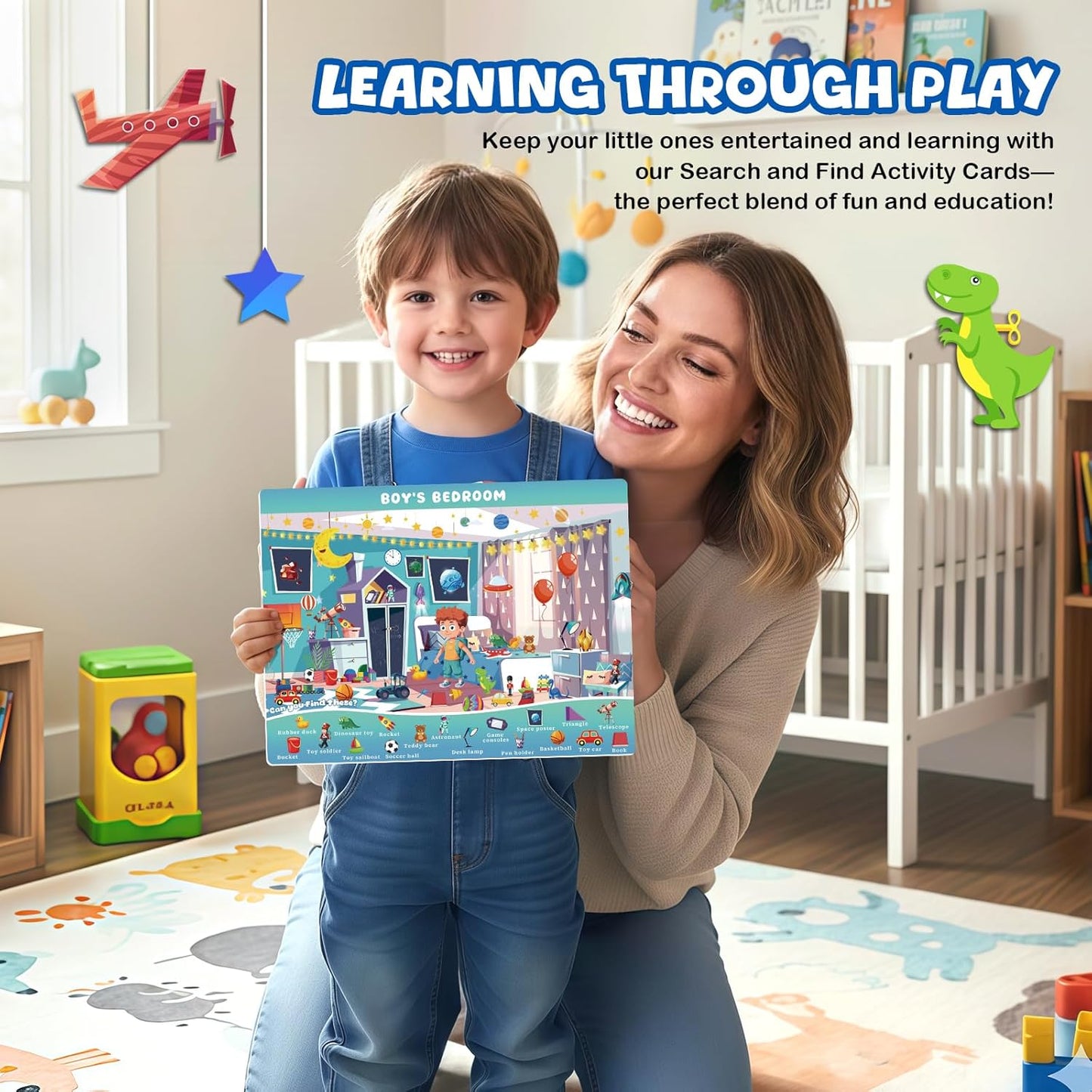 Search and Find Books for Kids Ages 3-5; Road Trip Activities for Ages 4-8, 24 Themes Activity Book with 2 Dry Erase Markers