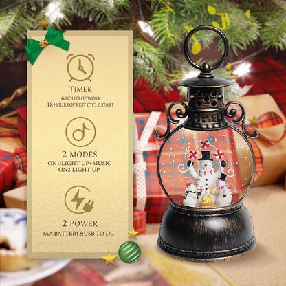 Extra Large Christmas Snow Globes Christmas Lantern, 12.99" Musical Snow Globe with 8 Songs, Santa Snowglobe for Kids Adults, 6H Timer Dual Power, Lighted Christmas Decorations Indoor Gifts