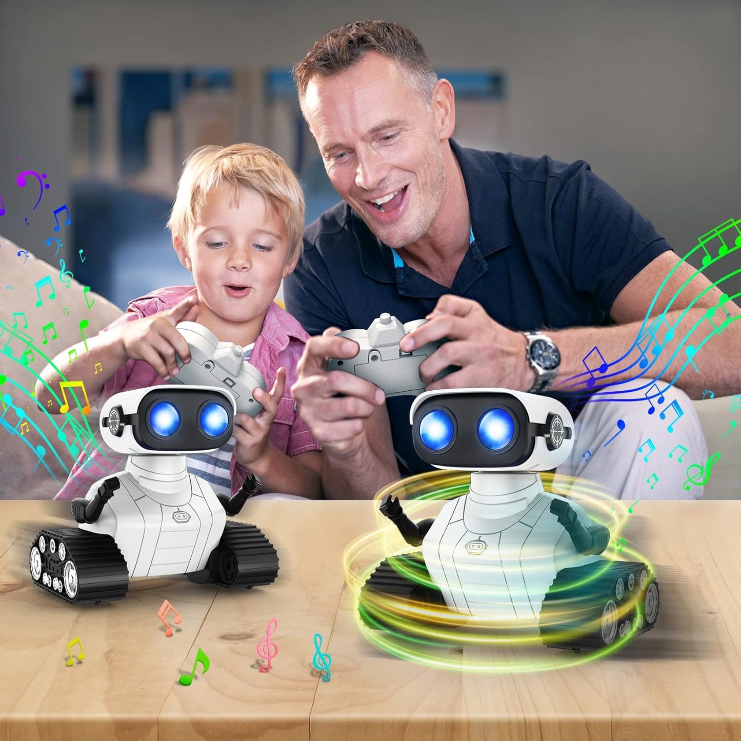 Hamourd Robot Toys for Boys Girls, Emo Robot with Walkie-Talkie Function, Gesture Sensing, Flexible Head & Arms, Programming Motion, Dance Moves, Music, Multi-Mode LED Eye, Toys for Ages