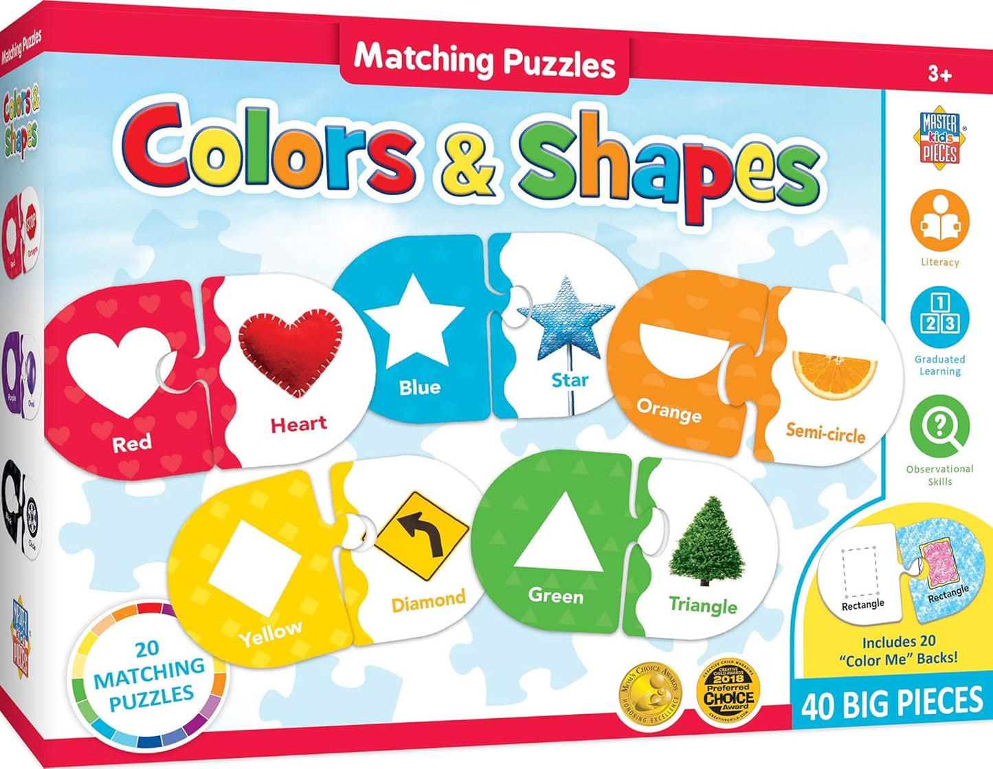 MasterPieces Kids Games - Educational Colors & Shapes Matching Game - Game for Kids and Family - Laugh and Learn
