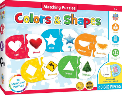 MasterPieces Kids Games - Educational Colors & Shapes Matching Game - Game for Kids and Family - Laugh and Learn