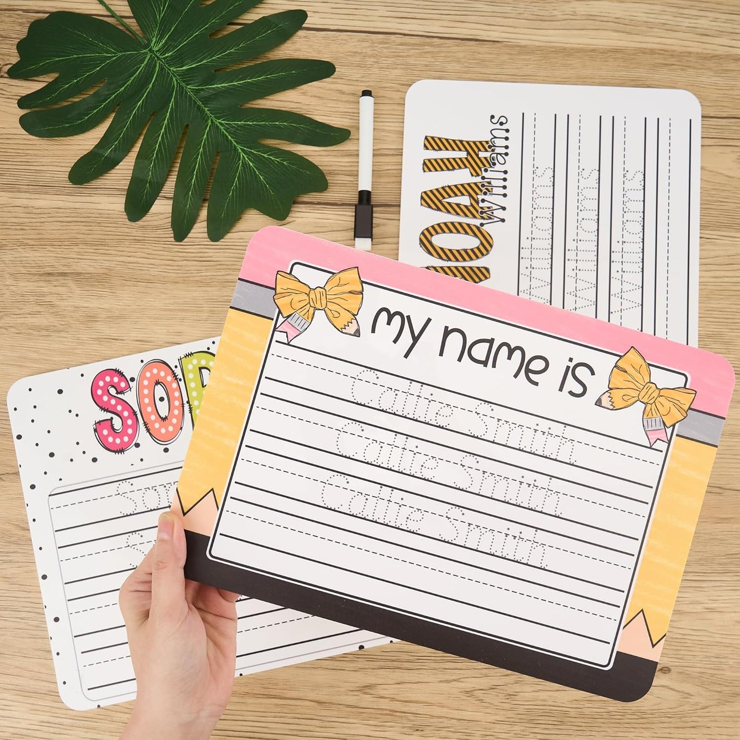 Personalized Tracing Board | Custom Name Acrylic Handwriting Board | 5 Styles are Available, with A Dry-Erase Pen | Handwriting Practice Gift for Kids
