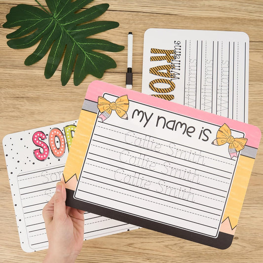 Personalized Kids Name Tracing Board, Custom Acrylic Dry Erase Board Handwriting Practice Board with Pen, Birthday Handwriting Sign Gifts for Kids
