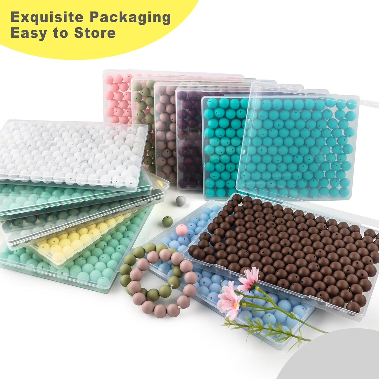 65Pcs 19mm Silicone Beads for Keychain Making Bracelet Necklace, Bulk Round Silicone Beads for Pens（Christmas Green） - Colors B
