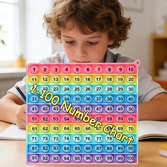 Rainbow Multiplication Table pop Fidget Toys Educational Math Learning Board Game, 12x12 Times Tables Practice, Colorful Silicone Push Bubble Sensory Toy Abacus for Kids Math
