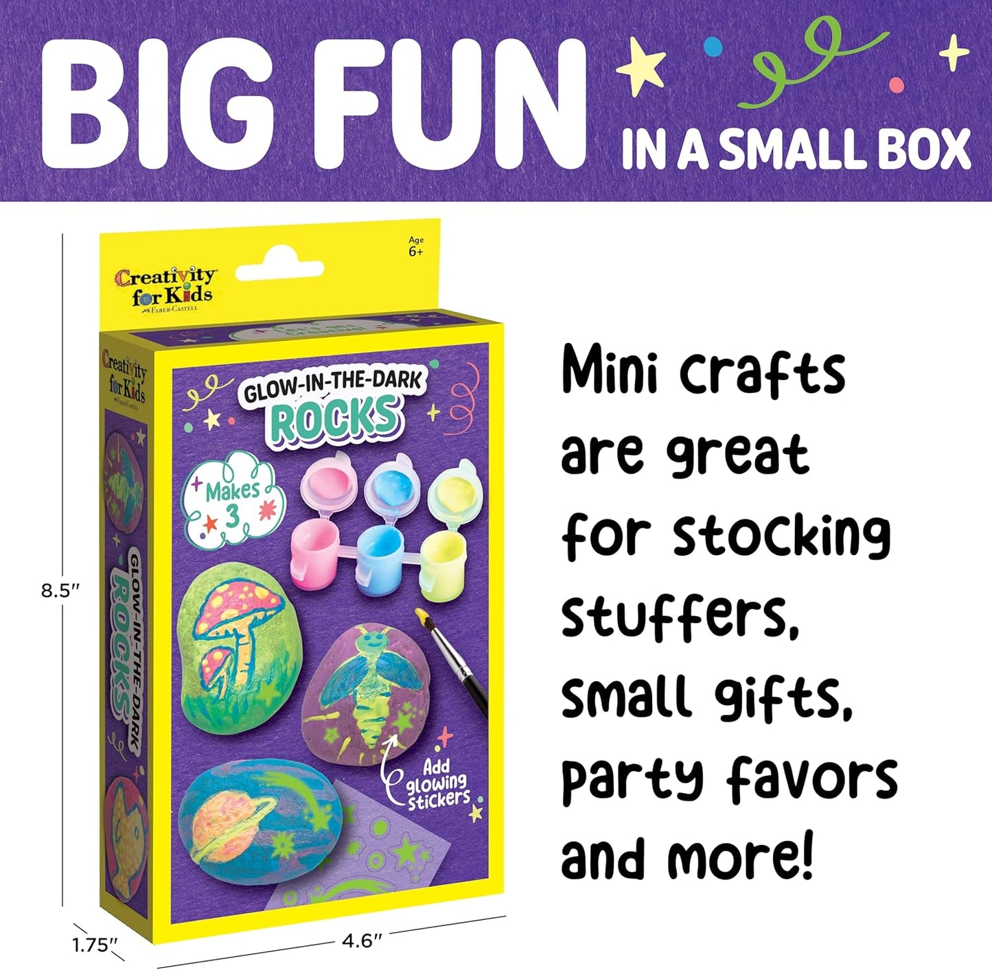 Creativity for Kids Rock Painting Kit - Glow in the Dark Rock Kit: Crafts for Kids, Painting Rocks Arts and Crafts, Kids Gift (Ages 6+)