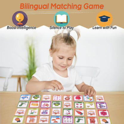 72 (36 Pairs) Bible Trivia Memory Matching Game with Poster and Online Trivia Language Learning Games for ESL and Language Immersion