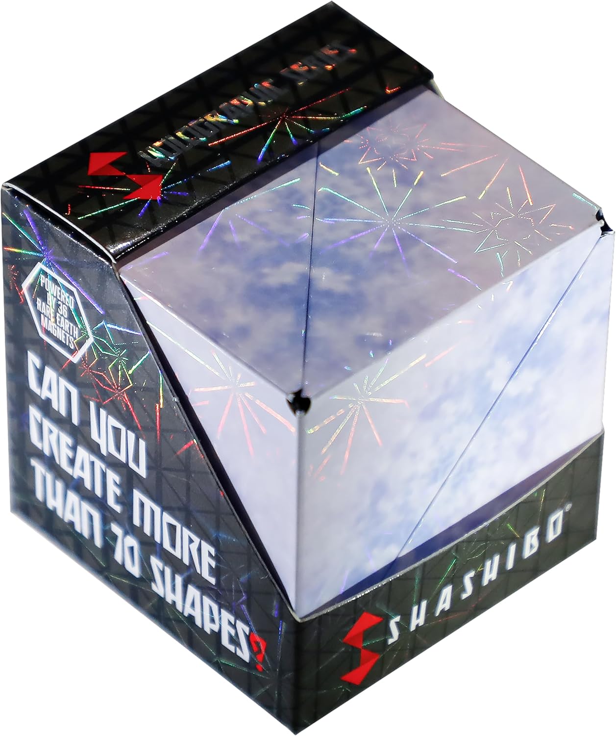 Shashibo Shape Shifting Box - Award-Winning STEM Fidget Toy with Ultra Strong Magnets - Puzzle Cube Transforms Into 100+ Shapes, Perfect Sensory Gift for Kids, Teens, and Adults (Cosmos)