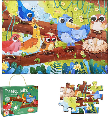Jumbo Floor Puzzle for Kids, Large Jigsaw Puzzles 24 Piece for Kids Ages 3-5,Preschool Learning & Education Toys, Gifts for 4-8 Year Old Boys and Girls (Jungle Animals)