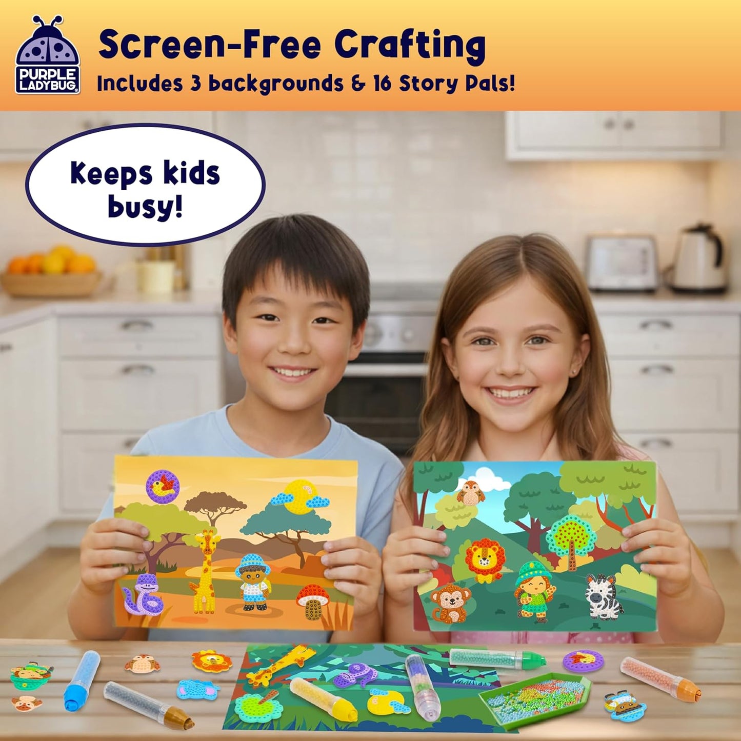 Magical Bead Painting – Birthday Gifts for Girl and Boy Ages 6-8 Years Old, Bead Art & Craft Set, Beads Pen & Painting Activities, Creative Arts & Crafts Ocean Theme Kit with Fun Designs
