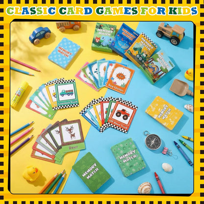 Zubebe 4 Sets Memory Matching Game for Kids Memory Match Fun Matching Game Educational Toys for Family Night, Party Favors, Classroom Prizes (Style 1)