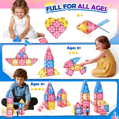 Soyee Diamond Magnetic Building Blocks - Princess Toys for 3-8 Year Old Girls & Boys - 3 4 5 6 Year Old Girl Birthday Xmas Present
