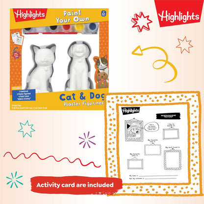Highlights Paint Your Own Plaster Figurine & Activity Kits – DIY Art Sets with Figurines, Paints, Brush & Bonus Activities – Multiple Themes – Ages 6+