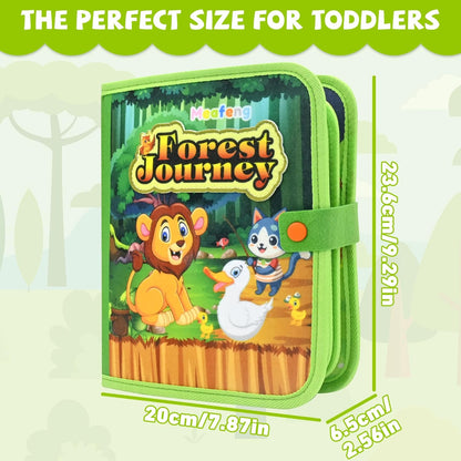 Meafeng Jungle Educational Book for Toddlers 1-3 - Montessori Quiet Activity & Learning Book with Jungle Animals, Educational Toy for 1 2 3 Year Old Boys Girls, Travel Toy for Airplane & Car Trips