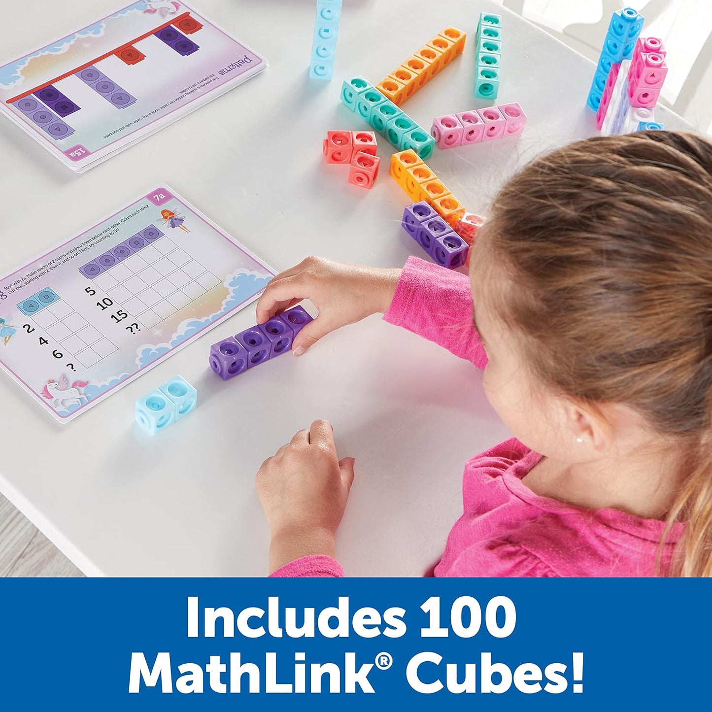 Learning Resources MathLink Cubes Kindergarten Math Activity Set Sea Adventures! - 115 Pieces, Age 5+, STEM Teaching Toys, Kindergartner Games