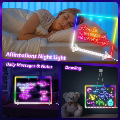 16" Led Drawing Board for Kids with 18 Tracing Stencils - Light up Led Note Board, 2026 Birthday Gifts for Boys Girls Ages 5 6 7 8 9 10 12+ Year Old, Magic Glow Art Toys for 6 7 8 9 10 Year Old, 39PCS