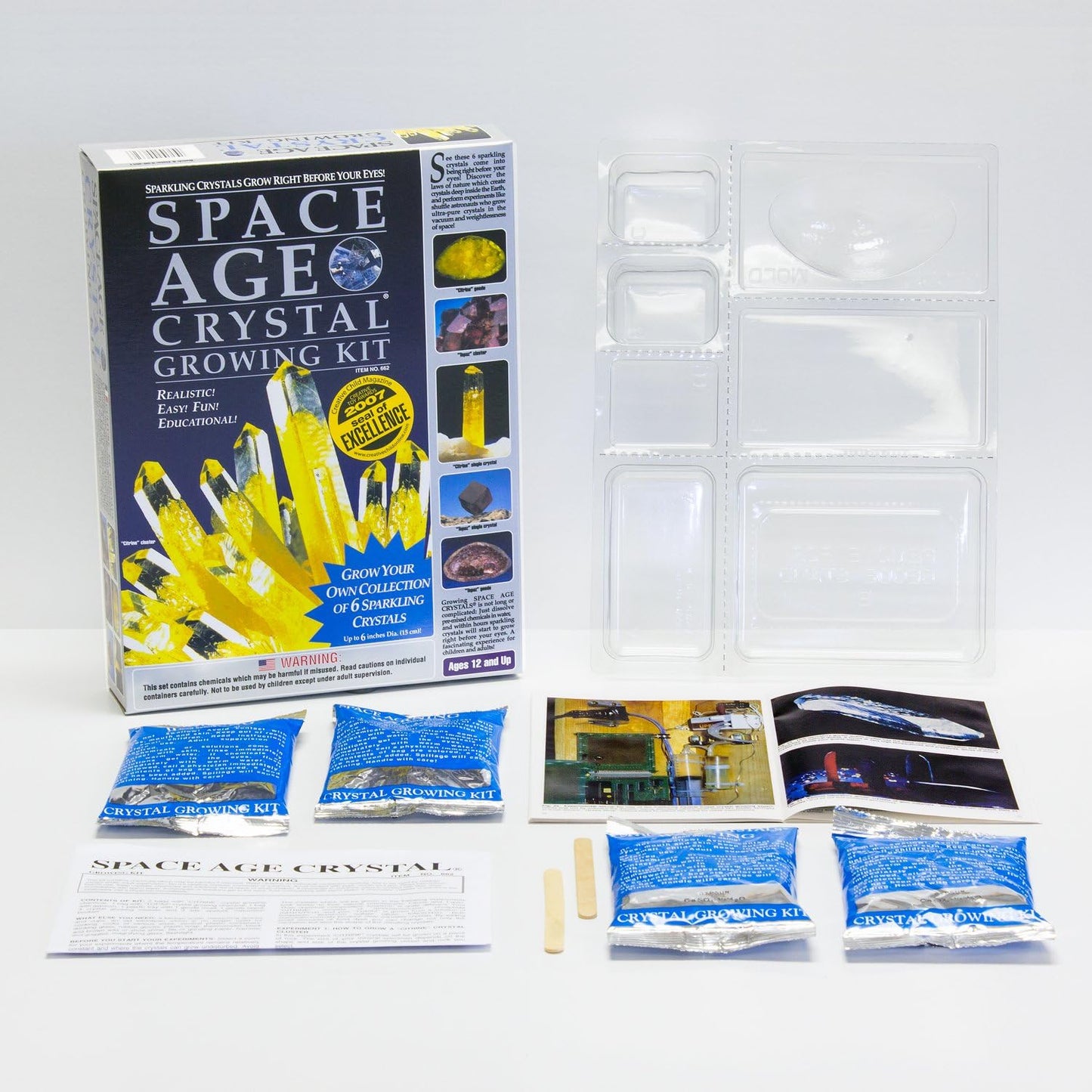 Space Age Crystal Growing Kit: 6 Crystals (Citrine and Topaz)
