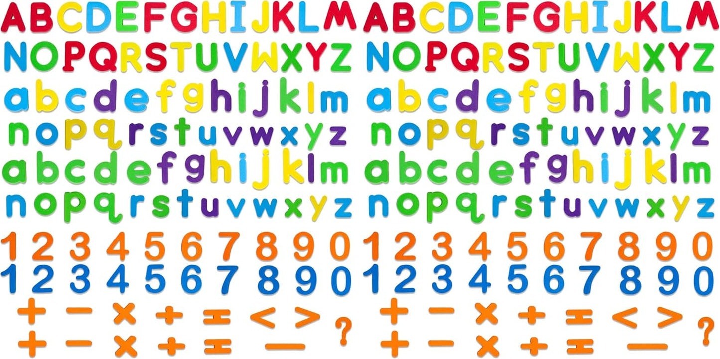 LovesTown Magnetic Alphabet Letters Kit for Kids, Double Sided Magnetic Board with Storage Box, Educational Learning Toys for Preschool Classroom and Home, 234 Pieces