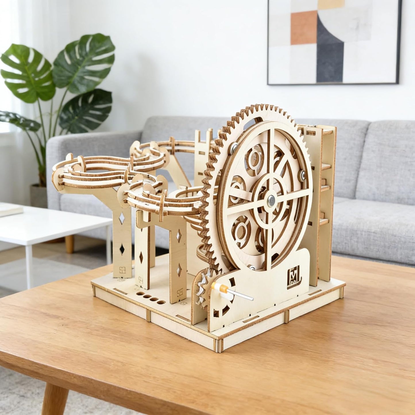 3D Wooden Puzzles for Adults - Space Station Mechanical Model Kit with Lights & Music, 511PCS Adult Wooden Puzzles, DIY Building Toy for Teen & Adults, Miniature House Kit for Birthday Father's Day