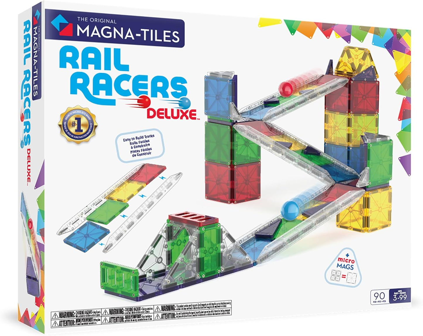Magna-Tiles Rail Racers 33-Piece Magnetic Construction Set, The Original Magnetic Building Brand