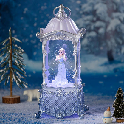 Snow Globe Lantern with Violin Girl – Shatterproof, Glitter Snowglobe 10 Songs Music Box, Led Light, USB or Battery Powered, for Girls Spring Day Gifts Birthday Home Decor Fall Decoration, Silver