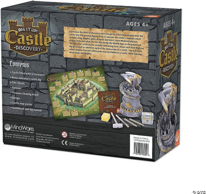 MindWare Dig It Up! Castle Discovery – Fantasy-Themed Excavation Kit for Kids, Includes 12 Dig Bricks, Tools, and Instructions, Ages 4+